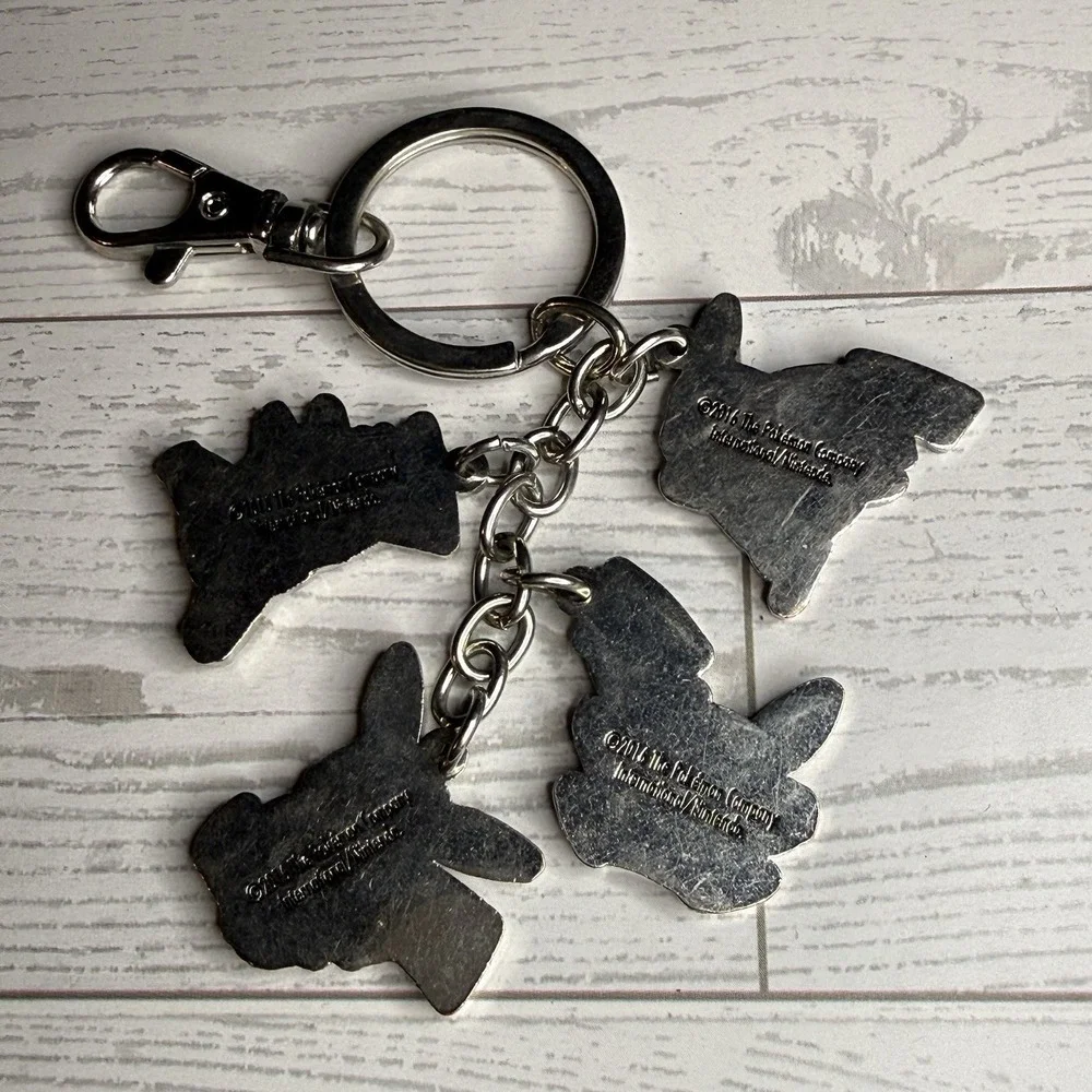 Nintendo Pokemon Pikachu Four Figures Metal Keychain Keyring Pendants 2016 Anime